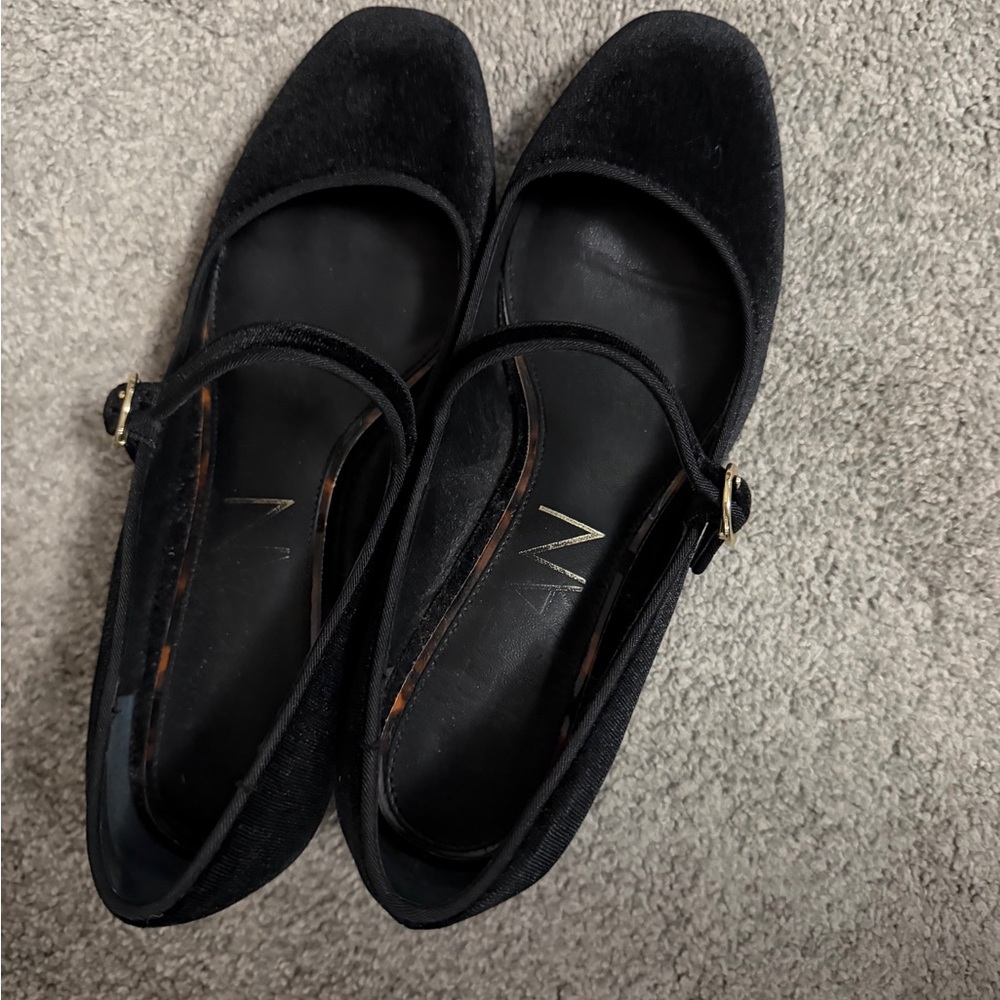 DELTAN Leather Sole Elegant Black Mary Jane Women's Shoes - Picture 3 of 4